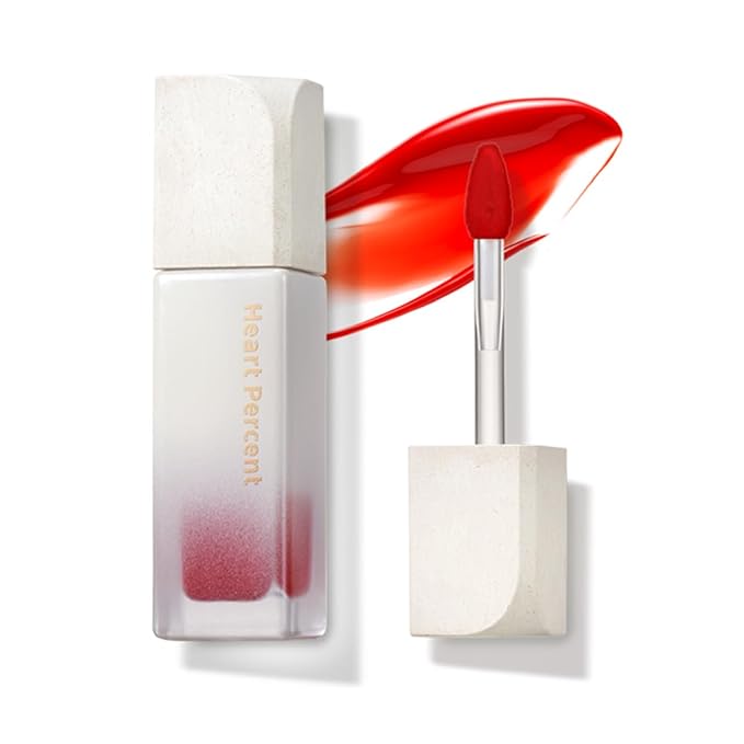 Heart Percent Dote On Mood Pure Glow Tint, Watery & Lightweight Moisturizing Lip Stain Long Lasting Liquid Lipstick 6.8g, #05. Red Orange