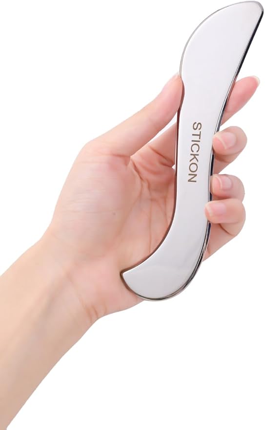 STICKON 3 in 1 Stainless Steel Muscle Scraper Tools Set, Gua Sha Scraping Massage Tools for Physical Therapy, IASTM Tools Soft Tissue Massage Tool, Guasha Tool for Body(STICKON-54)