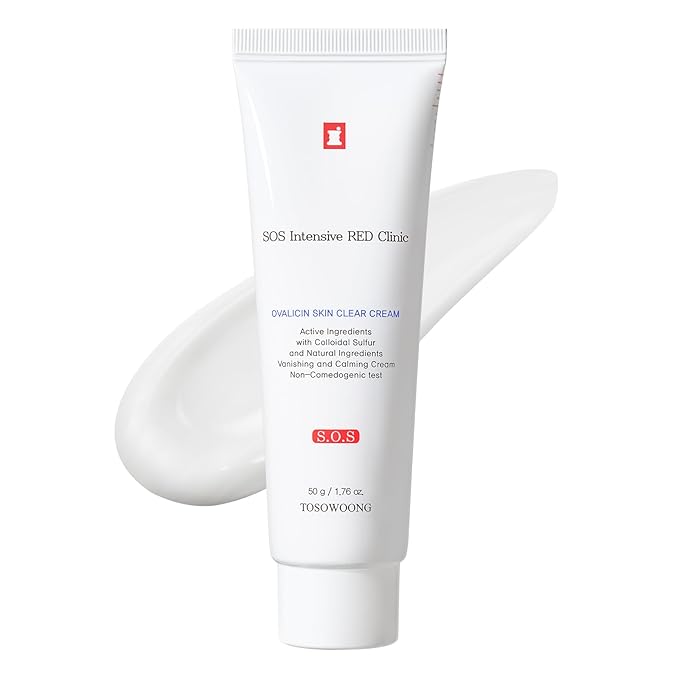 TOSOWOONG Ovalicin Skin Clear Cream, Skin Soothing, Moisturizing with Niacinamide and Sulfur, Korean Skincare, 50g, 1.76 oz.