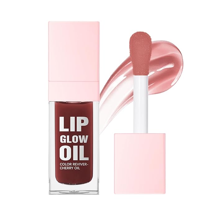 CHIFURE Hydrating Lip Oil, Plumping Lip Gloss, Moisturizing Lip Balm, Transparent Lip Oil, Non-Sticky Long Lasting Lip Gloss, Tinted Lip Balm for Lip Care,0.28 OZ (#020-Mahogany, 0.28 OZ)