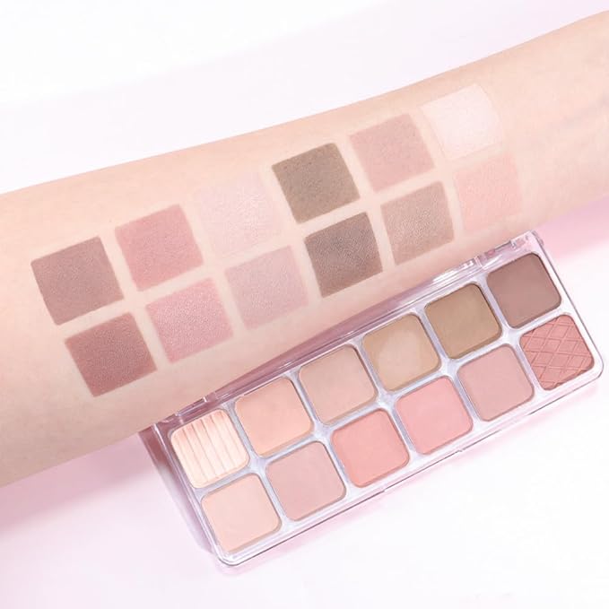 AMY'S DIARY 12Color Light Pink Purple Eyeshadow Palette, Long-Lasting, and Highly Pigmented. Elevate Your Eye Makeup– Unleash Your Unique Style (08#)