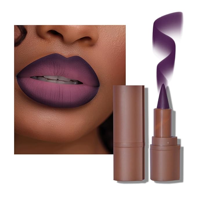 2-in-1 Gradient Lip Liner and Lipstick Lip Combo Set - Achieve Flawless Contour and Gradual Ombre Effect with Easy-to-Use Crayon Form and Cone Tip (05# Grapes, 1 Count (Pack of 1))