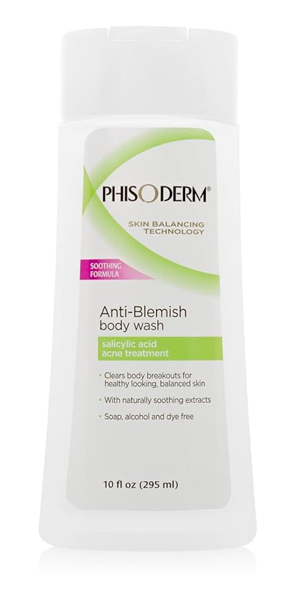 pHisoderm Anti-Blemish Body Wash for Acne, 10 fl oz Bottle