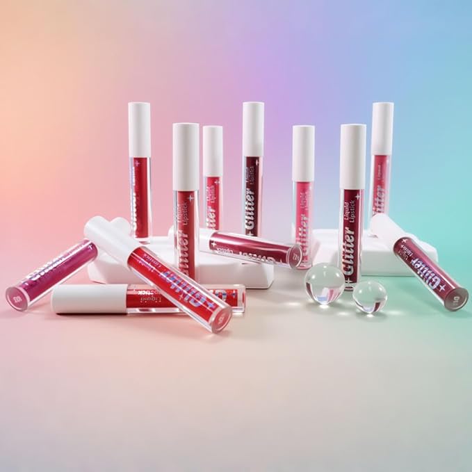 Dark Pink Metallic Lipstick for Women,Lightweight Glitter Sparkling Liquid Lipsticks,Shimmer Lip Gloss Stain Long Lasting Waterproof Smudge Proof Non-Drying 24 Hour Full Coverage Lip Makeup,Vegan