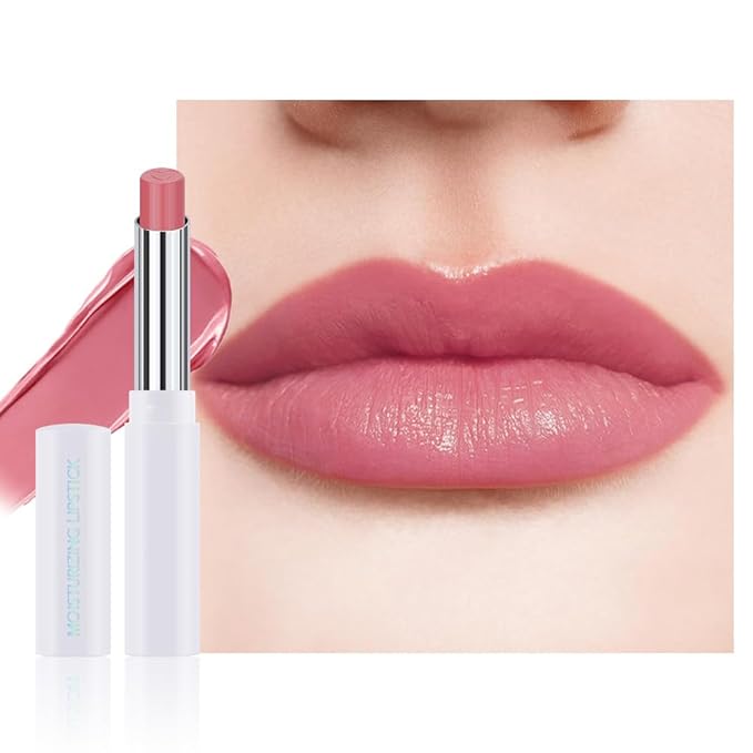 1Pcs Tinted Lip Balm Moisturizing Lipstick – Waterproof Hydrating Matte Lip Balm for Women, Creamy Natural Color Stain for Dry Lips, Soft Matte Finish with Subtle Scent (#08 Alluring Pink)