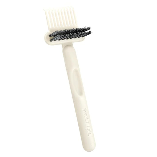 Hair Brush Comb Cleaning Tool Comb,2-in-1 Hair Brush Cleaner Tool, Portable Remover Rake for Removing Hair Dust, Home and Salon Use (White)