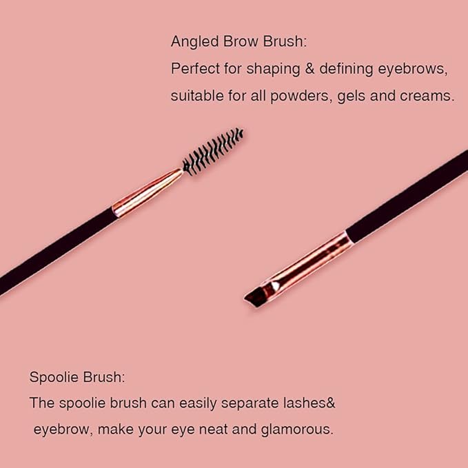 Steel Eyelash Comb, Angled Eyebrow Brush, Mascara Comb Curlers Spoolie Brush, 3 PCS in 1 Box Eyes Makeup Grooming Tool Set(Black)
