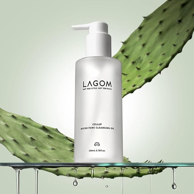 LAGOM Micro Pore Cleansing Oil, Daily Lightweight Makeup Bleackhead Remover for Face, Korean Skincare 6.76 Fl Oz