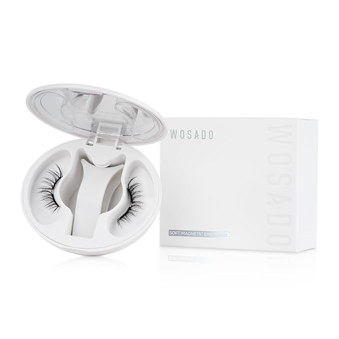 WOSADO Soft Magnetic Eyelashes Kit with Applicator, No.18 Velvet Black, Reusable Glue-free Wispy Magnetic Lashes, Cruelty-free False Lashes, Waterproof, Lightweight, Suit for Heavy Makeup