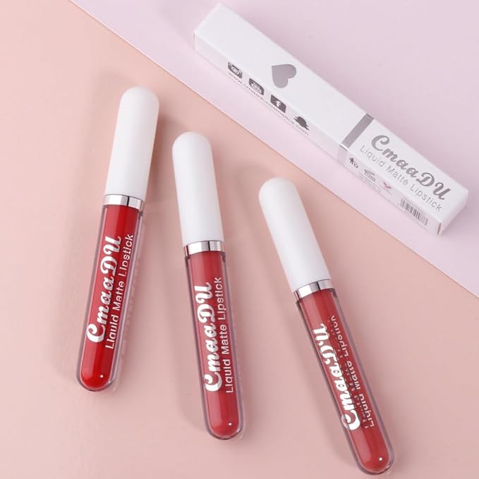 evpct 1Pcs Rose Red Liquid Matte Lipstick Lipgloss Set for Women, labiales mate 24 horas originales matte larga duracion 24 Hour Lipstick Lip Stains Long Lasting Waterproof 24, 07#