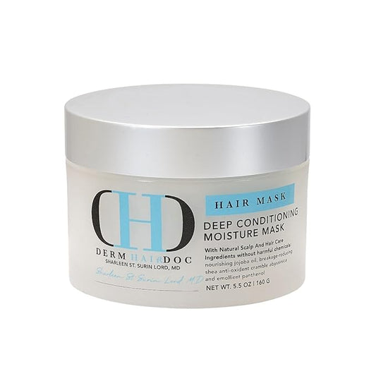 Deep Conditioning Hair Mask Detangler Moisturizing Non-Toxic All-Natural Dermatologist-Developed Treatment for Curly, Dry, Frizzy, Swimmer's Hair & Itchy Scalp – 5.5 oz