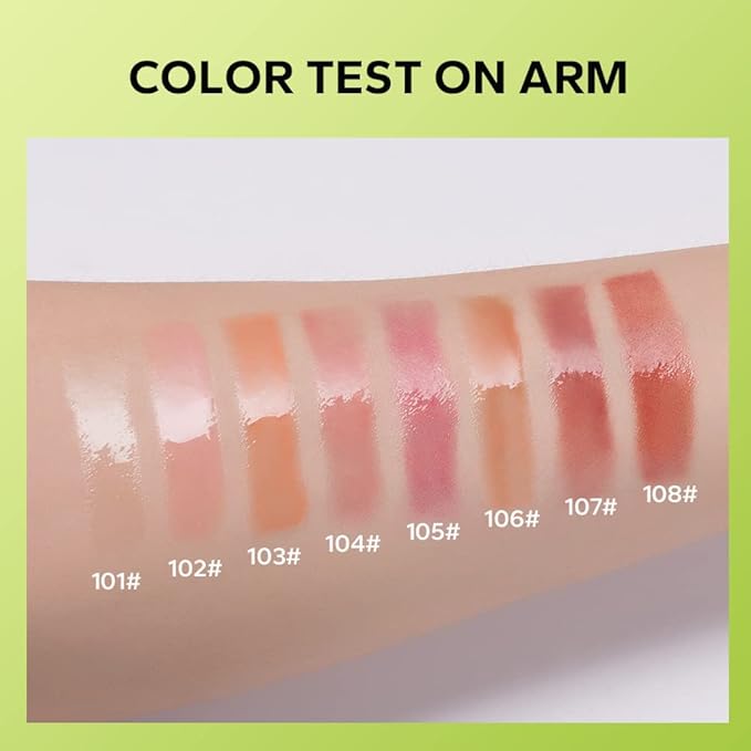 Beauty Glazed Big Brush Head Lip Oil, Ultra-Hydrating & Nourishing, Smooth Glossy Finish Lip Glow Oil, Shiny and Vegan Tinted Lip Gloss, Non-Sticky Formula (103# SWEET)