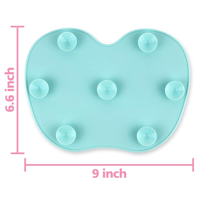 Silicon Makeup Brush Cleaning Mat Makeup Brush Cleaner Pad Cosmetic Brush Cleaning Mat Portable Washing Tool Scrubber with Suction Cup (green)
