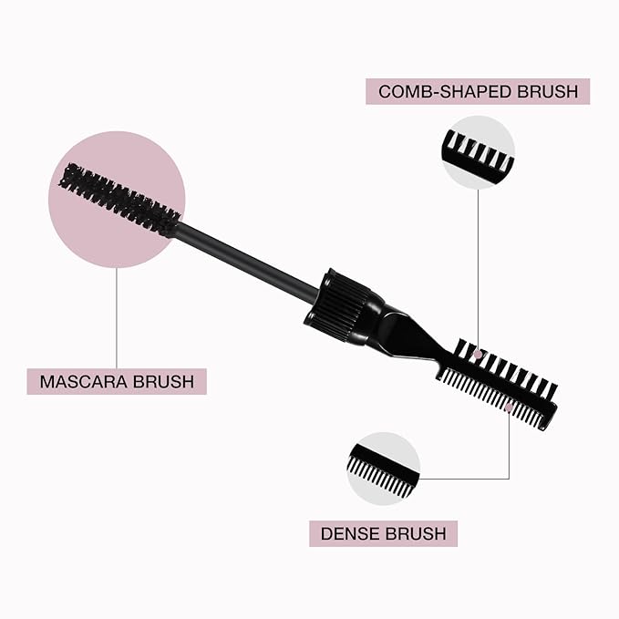 Hair Mascara for Gray Hair, 3 In 1 Hair Color Concealer Stick with Precision Applicator, Temporary Hairline Filler, Multi-Purpose Mascara for Eyebrow and Beard（Black）