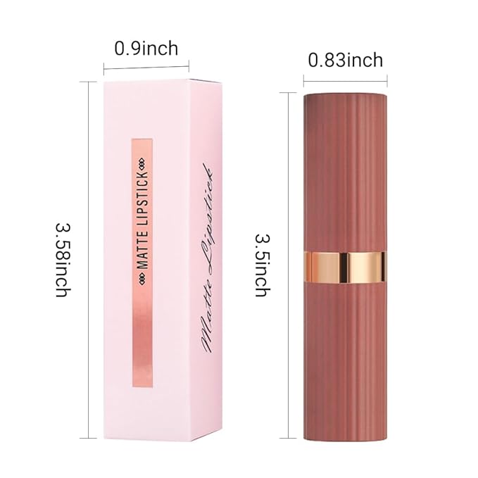 evpct 3Pcs Matte Creamy Lipsticks Set, Maroon Wine Coral Ruby Red Lip Stick Set for Women, Long Lasting Waterproof Velvet Lipsticks Blendable Silky, Longwear Lip Makeup Set 24 hours original labios 02