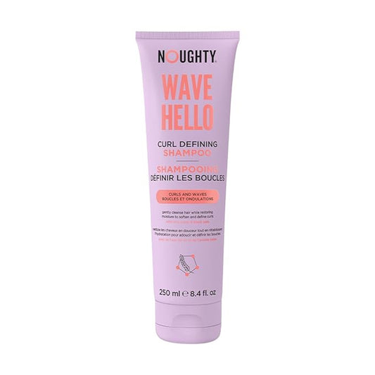 Noughty Wave Hello Curl Defining Shampoo - 97% Natural, Vitamin-Rich Formula for Curly and Wavy Hair, Sulphate-Free Vegan Haircare, 250ml
