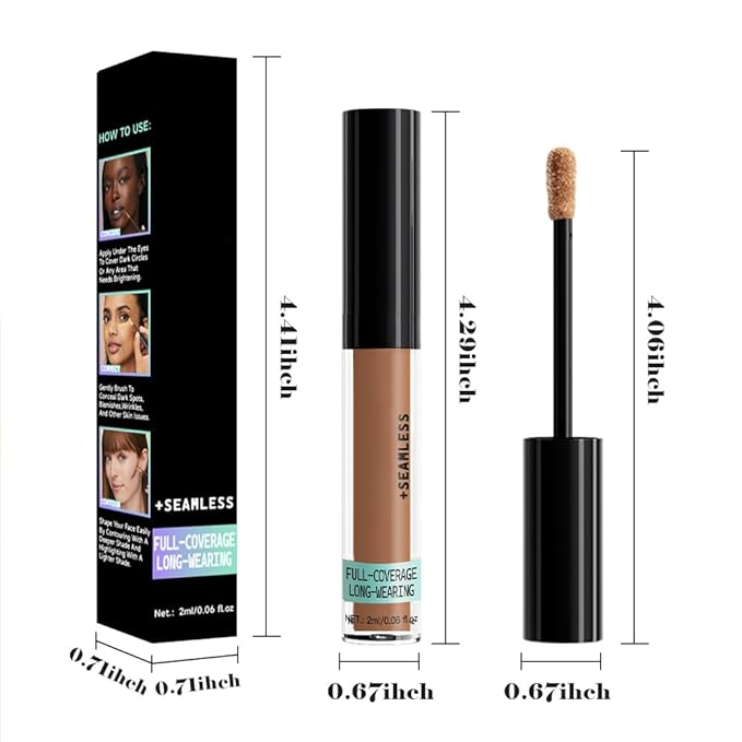 Liquid Concealer Makeup, Natural Coverage for Older Women, Under Eye Brightener Full Coverage Concealer for Dark Circles, Lightweight, Covers Oil-Free, Vegan & Cruelty-Free, 08 Honey Begie