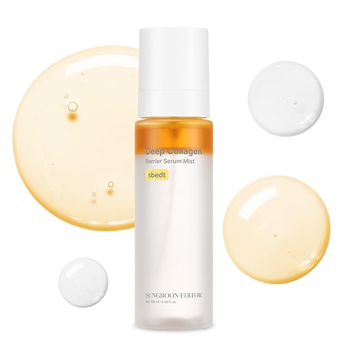 SUNGBOON EDITOR Deep Collagen Barrier Serum Mist | Hydrating & Wrinkle Care Face Mist for Dry Skin | Collagen + Peptides + Vita C | Korean Glass Skin Spray | Stocking Stuffer for Women, 3.38 fl oz