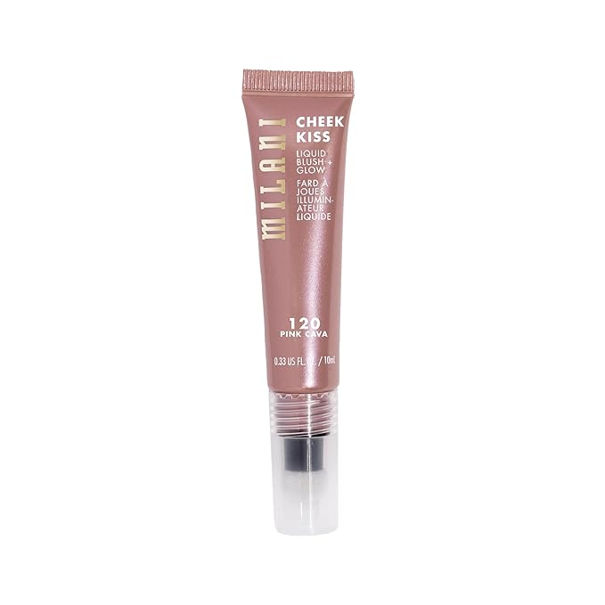 Milani Cheek Kiss Liquid Blush + Glow, Creamy 2-in-1 Blush for Cheeks and Highlighter Makeup for Dewy, Radiant Finish - 120 Pink Cava