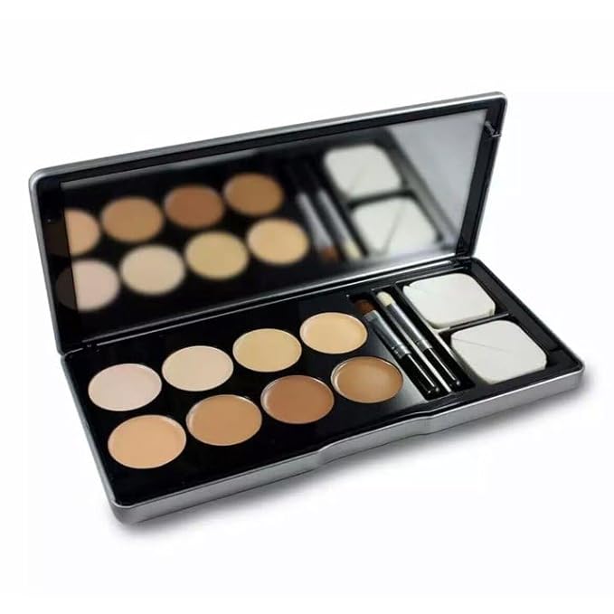 Conceal Me Concealer Set With Concealer, Sponges, and Brush Applicators, 8 Colors Makeup Cosmetics