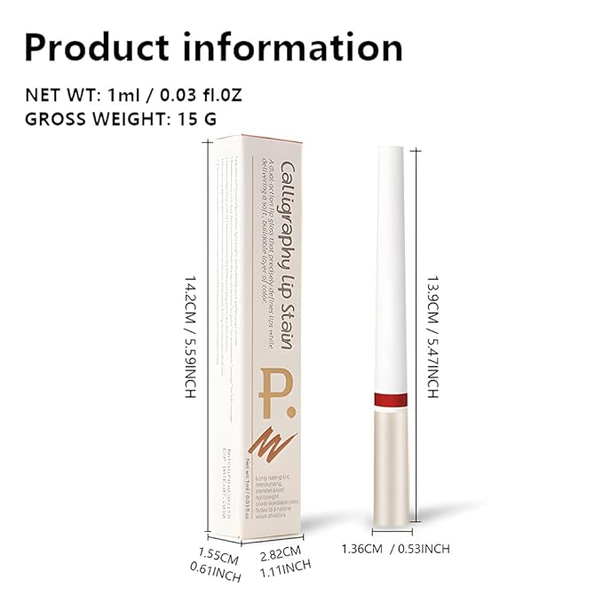 Matte Calligraphy Liquid Lip Liner Lipstick Pencil, Nude Rose Long-Lasting Transfer-Proof Lip Stain, Lightweight Lipstick, Sheer Buildable Color, Fades to a Natural Wash of Colors