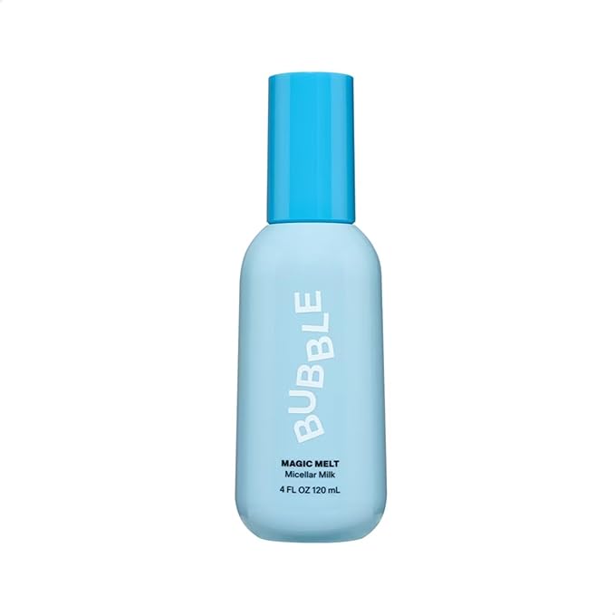 Bubble Skincare Magic Melt Makeup Remover - Micellar Milk Eye Makeup Remover Infused with Raspberry Seed Oil - Hydrating & Soothing Preppy Skikncare for Soft, Refreshed Skin (120ml)