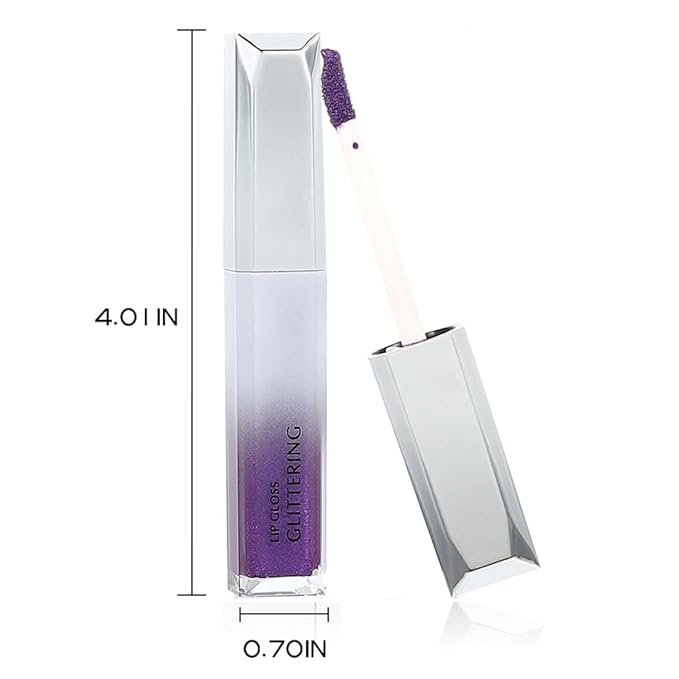 Kilshye Glitter Lipstick Matte Liquid Lipsticks Metallic Lip Glaze High Pigment Lipgloss Long Lasting Waterproof Lip Makeup for Women and Girls Pack of 1 (A- Purple 3)