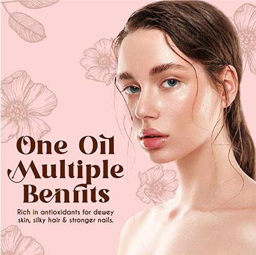 BEAUTE DE PROVENCE Multi-Use Oil for Face, Body and Hair - Organic Blend of Apricot, Vitamin E and Sweet Almond Oil Moisturizer for Dry Skin, Scalp and Nails - Rose Petals, and Bergamot Essential Oil - 4 Fl Oz