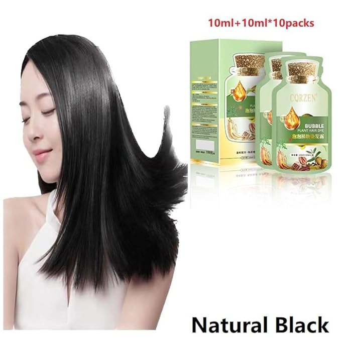 HUANG YI Botanical Bubble Hair Color - New Plant-Based Natural Tint (Natural Black)