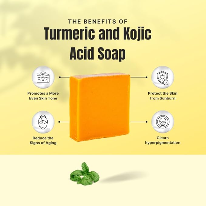 Turmeric Skin Cleansing Soap - Natural Glow Face & Body Cleanser for Acne, Dark Spots & Scars, Gentle for All Skin Types - 2 Bars (4.5 oz)