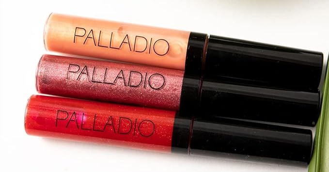 Palladio Lip Gloss, Non-Sticky Lip Gloss, Contains Vitamin E and Aloe, Offers Intense Color and Moisturization, Minimizes Lip Wrinkles, Softens Lips with Beautiful Shiny Finish, Pink Pearl