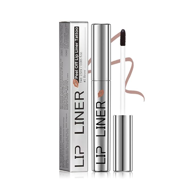 Pipe-off lip liner stain,light brown/dark brown/burgundy long-lasting,line tattoo high-color Tint,Smudge-Proof,Waterproof,Nude Matte Tint,Non-Fading, Full Coverage(#3 Brown)