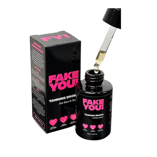 Fake You! Tanning Drops – Self Tanner for Natural Glow – Buildable Face & Body Tan – Streak-Free Finish – Long-Lasting Hydration/Sunless Tanning – 30ml