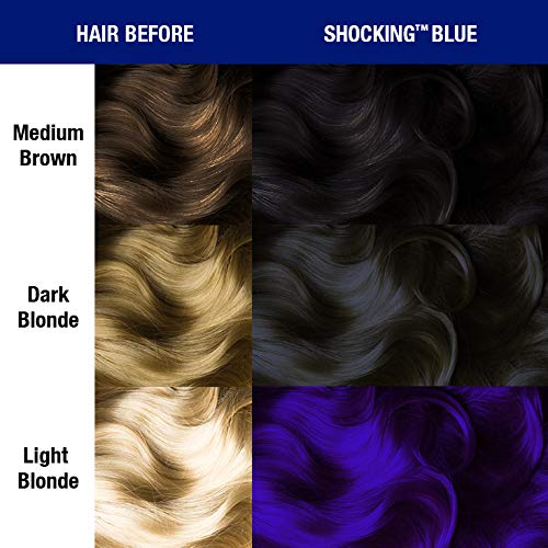 MANIC PANIC Classic Shocking Blue Semi Permanent Hair Color - Dark Cobalt Blue Hair Dye for Women & Men That Lasts 4-6 Weeks - Vegan, Ammonia & Cruelty-Free - Create & Mix Custom Shades (4oz)