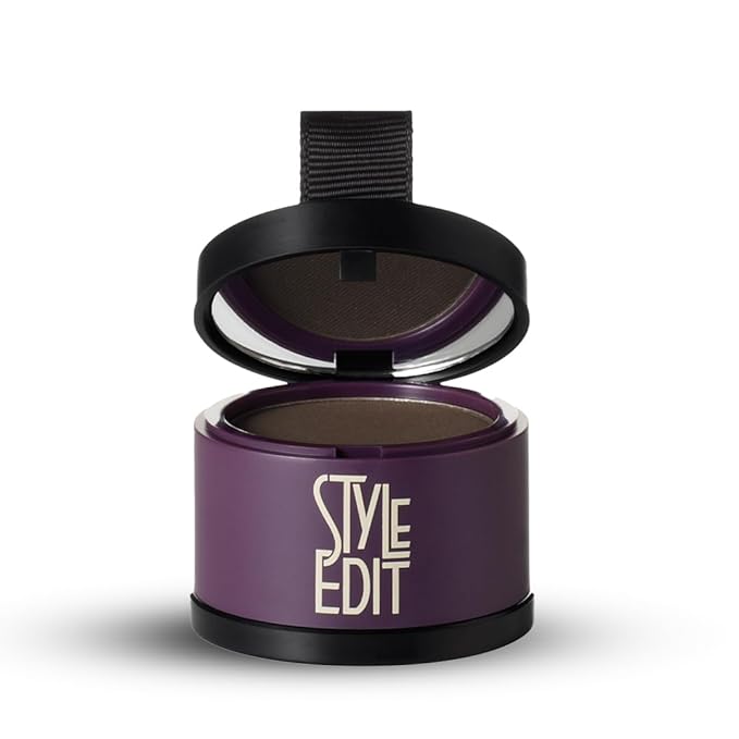 Style Edit Root Touch Up Powder (5 Pack) to Cover Up Dark Roots and Grays Between Salon Visits, Water Resistant, Non-Sticky, Compact And Mess-Free, Dark Brown Hair Color (Total of 5)