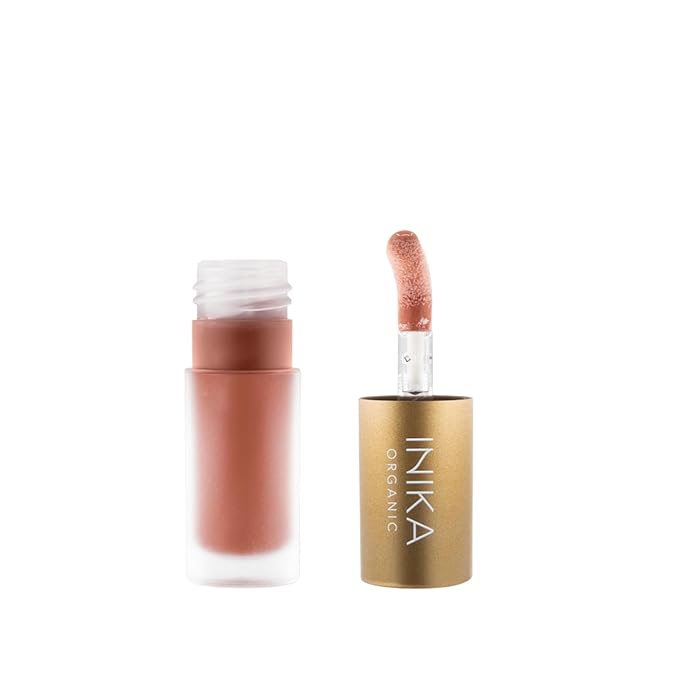 INIKA Organic Tinted Lip Oil | Bakuchiol, Squalane + Collagen in a Glossy Wash of Color. Luxuriously Smoothing & Hydrating Lipgloss. Natural, Vegan. 0.16 Fl oz (Blossom)