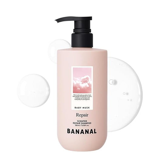 Korean Hair Repair Shampoo – Strengthens & Revitalizes Damaged, Hydrolyzed Proteins, Ceramide & Jojoba Oil – Hypoallergenic, pH-Balanced – Baby Musk, 500ml / 16.9 fl oz