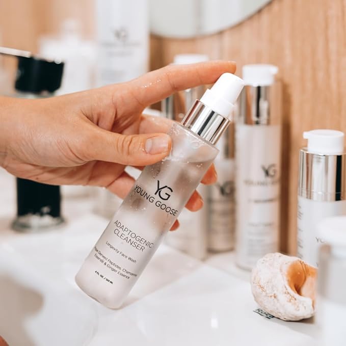 Young Goose, Adaptogenic Cleanser | Gentle Facial Cleanser | Soap Free, Paraben Free | Normal to Sensitive Skin | Large 120ml