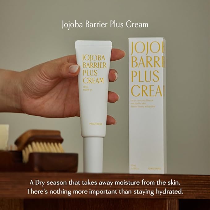 PINKWONDER Jojoba Barrier Plus Cream 1.69oz(50ml), 24HR Long Lasting facial Moisturizier Face Cream, Jojoba Oil and Hyaluronic Acid for Dry Sensitive Skin, Korean Skin Care