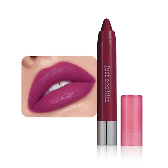 Fuchsia Rose Hydrating Cream Lipstick Lip Crayon for Women, Moisturizing Lipstick Long-lasting Waterproof, Retractable Lips Crayon Liner for Ombre Shades, Tinted Lip Balm + Lips Color in One, 12
