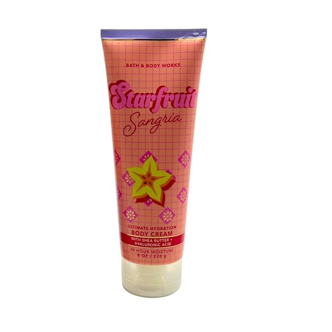 Bath & Body Works STARFRUIT SANGRIA Fine Fragrance Mist & Ultimate Hydration Body Cream 2-piece Gift Set with a Red Bow for Holidays - Full Size