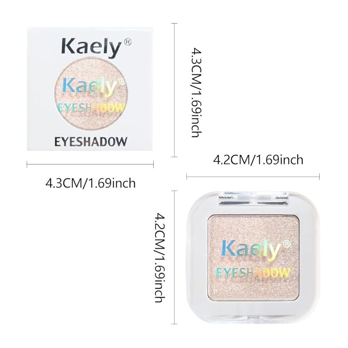 evpct Pear White Shimmer Single Eye shadow Palette Makeup for Older Women, Glitter Sparkly Pearl Shimmer Cream Eyeshadow Palette Brightener Make up, High Pigment Waterproof Monochrome Mini Eyeshadow