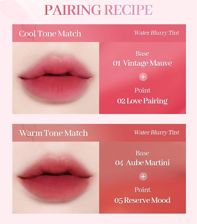COSNORI Water Blurry Tint - Vegan Blurry Lip Tint, Lightweight & Long-lasting, Moist-watery texture, Flawless blurred lip (09 Comely Peach)