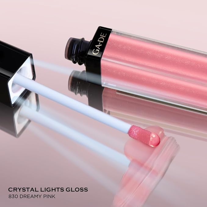 GA-DE Crystal Lights Lip Gloss, 815 - Enriched with Light-Reflecting Crystal Pearls - Smooth Silky, Rich Color - Moisturizes and Adds Shine - 0.2 oz