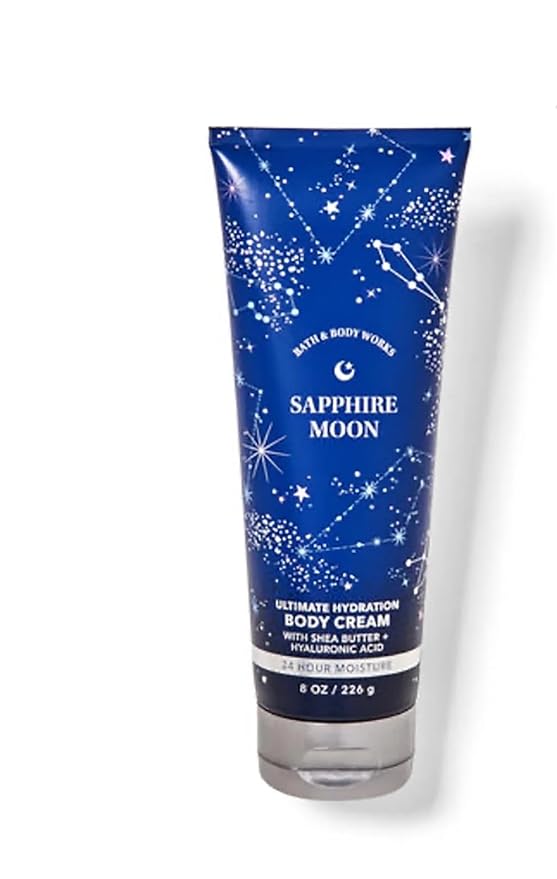 Bath & Body Works Sapphire Moon Ultimate Hydration Body Cream Gift Set For Women, 8 Fl Oz (Sapphire Moon)