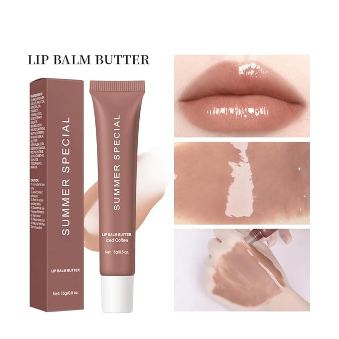 3Pcs Summer Lip Glossy Butter Balm Set, Instant Moisture Sheer Tint, Non-Sticky, Conditioning Formula to Soothe & Repair Dry, Chapped Lips, Jelly Lip Stain with Natural Scent (#1+3+4, 3Pcs)