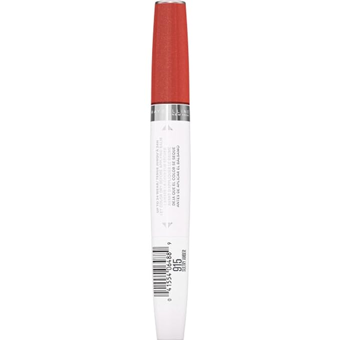 MAYBELLINE Super Stay 24 2-step Long Lasting Liquid Lipstick and Lip Balm, 915 Sultry Amber, 1 count