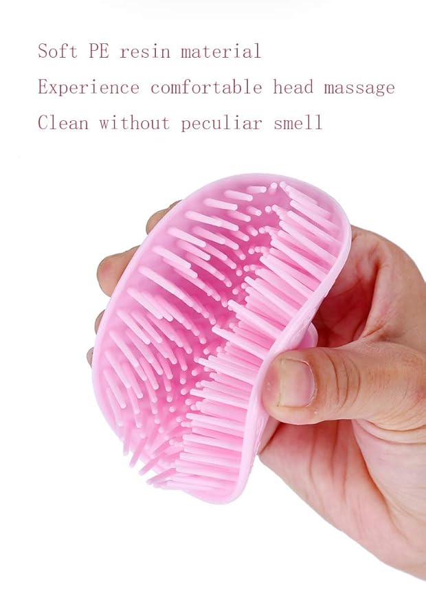 Hair Scalp Brush Dandruff Cleaning Brush Shower Scalp Shampoo Brush Scalp Massager Pack of 4(Blue and Pink)