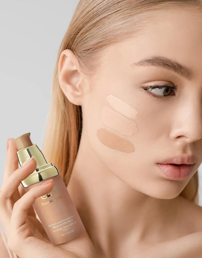 Bio Color Changing Foundation 4 in 1 Makeup-Medium/Light Spectrum with SPF 50+,Hydrating Longwearing & Waterproof (Deep Natural -Gold Lid-for darker skinned people, 1.2 oz)