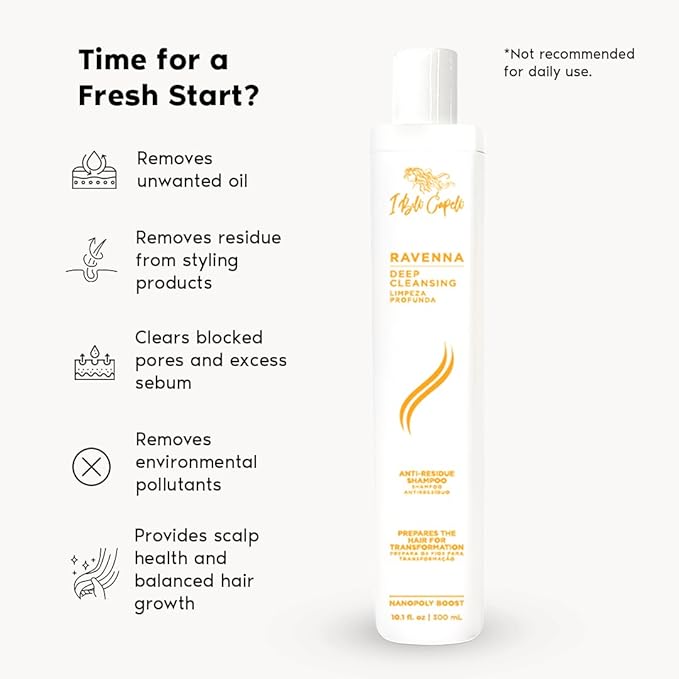 I Belli Capelli Ravenna Clarifying Shampoo Pre Treatment, Clarifying Shampoo For Build Up -Preps Hair Deep Cleansing, Removes Impurities For Long Lasting Treatment- 300ml/10.1 fl.oz